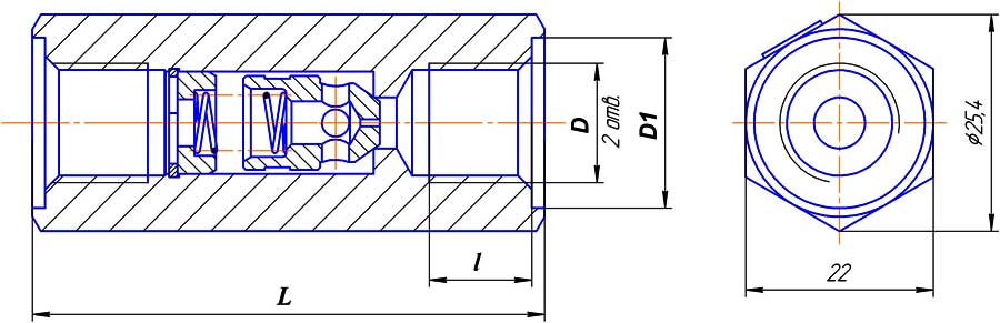 Конструктивная схема клапана КЛ 6.3