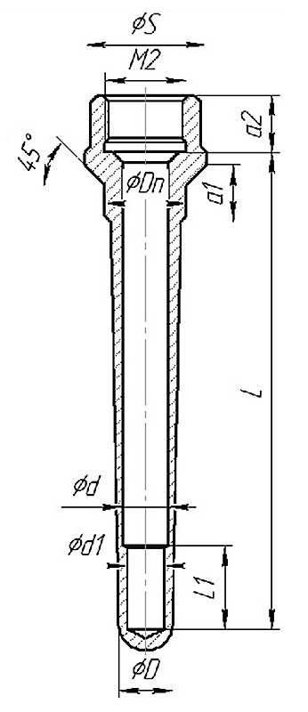 Схема гильзы защитной термометрической ГПП-ГЗ-104