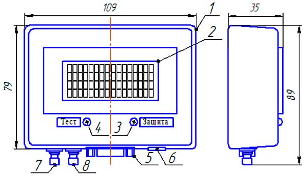 Габаритная схема блока БИН.4МК