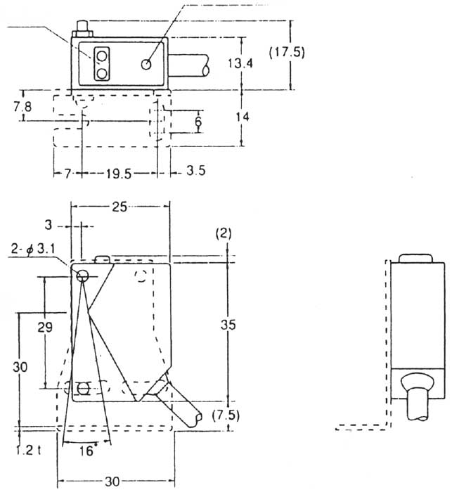 Габаритные размеры ультразвукового датчика UST50