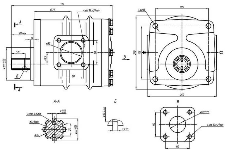 Конструктивные схемы насосов группы 5 (250 см куб.)