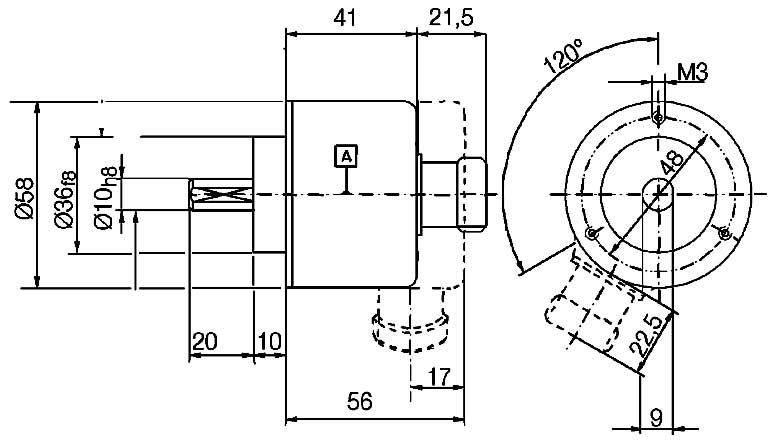 Энкодер 5800 - габаритная схема