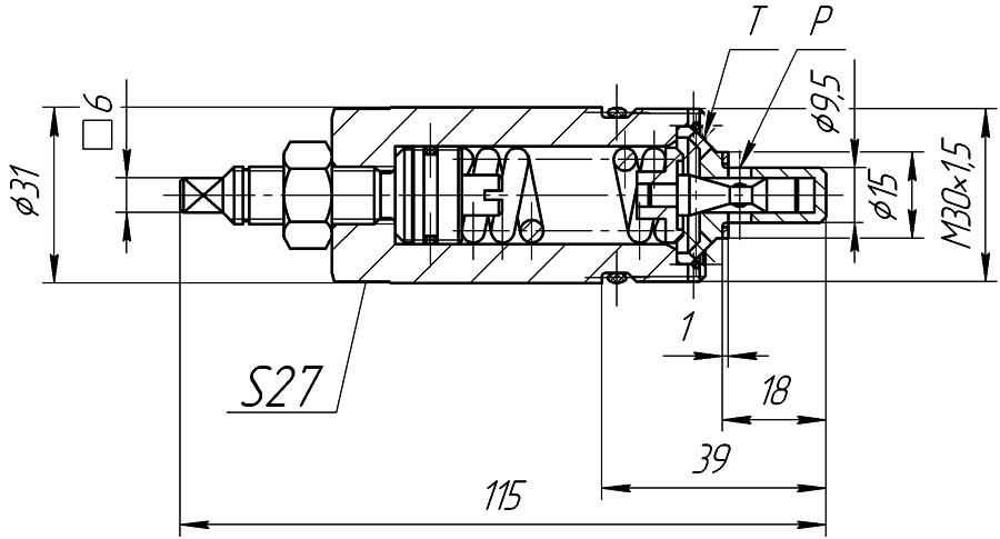 Конструктивная схема клапана КПУ 6/*БВВ